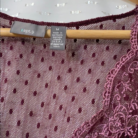 Apt.9 Sheer Lace Peplum Top EUC - Picture 3 of 4